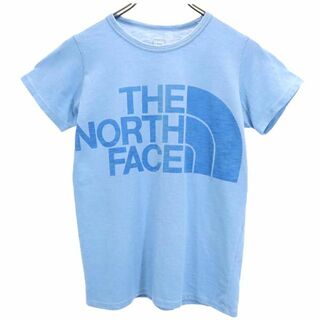THE NORTH FACE - ザノースフェイス NTW11671 ロゴ プリント 半袖 Tシャツ M 青 THE NORTH FACE ショートスリーブ ランニング アウトドア レディース