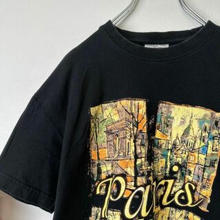 ビンテージ　古着　Paris パリス　メンズ　半袖tシャツ　黒　Sサイズ(Tシャツ/カットソー(半袖/袖なし))