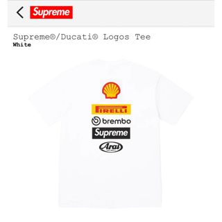 Supreme - Supreme x Ducati Logos Tee "White"xl