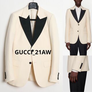 グッチ(Gucci)のGUCCI 21AW 国内正規品 ウール タキシードジャケット 46(テーラードジャケット)