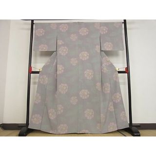 平和屋-こころ店■上質な小紋　草花文　正絹　逸品　未使用　AAAE6497Bnp(着物)