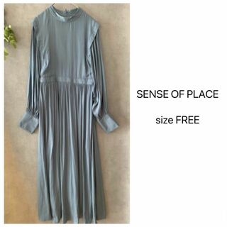 SENSE OF PLACE by URBAN RESEARCH - 古着★SENSE OF PLACE ロングワンピース くすみブルー