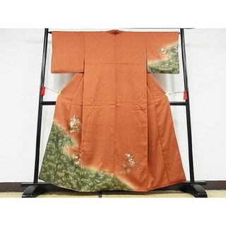 平和屋-こころ店■訪問着　刺繍　雪輪重ね花文　暈し染め　金彩　正絹　逸品　AAAE3746Bzg(着物)