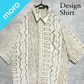 ヴィンテージ(VINTAGE)のNo.1064 VINTAGE ヴィンテージ 古着 総柄シャツ 半袖 幾何学柄(Tシャツ/カットソー(半袖/袖なし))