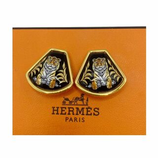 Hermes - ⭐️美品⭐️ エルメス エマイユ イヤリング タイガー ゴールド ブラック