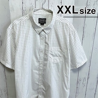 シャツ(shirts)のUSA古着　半袖シャツ　ドレスシャツ　XXLサイズ　ホワイト　白　総柄　ドット(シャツ)