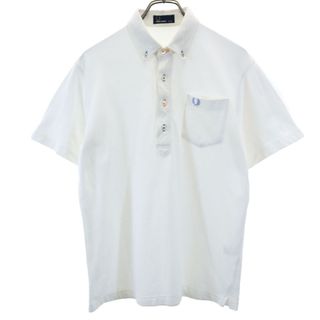 フレッドペリー(FRED PERRY)のフレッドペリー 半袖 ボタンダウン ポロシャツ XL ホワイト FRED PERRY 鹿の子 メンズ(ポロシャツ)