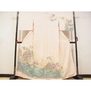 平和屋-こころ店■訪問着　手描き　草花文　暈し染め　正絹　逸品　AAAF3910Ata(着物)