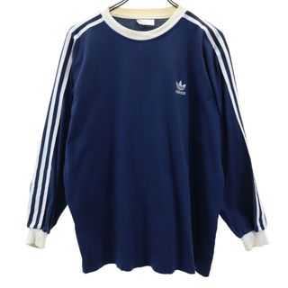 アディダス(adidas)のアディダス トレフォイルロゴ 長袖 Tシャツ M ネイビー adidas ロンT メンズ(Tシャツ/カットソー(七分/長袖))