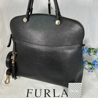 Furla - 【美品】フルラ パイパー M 2way ハンドバッグ レザー 手提げ 黒 A4可