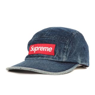 シュプリーム(Supreme)のSupreme シュプリーム キャップ 18SS ウォッシュド デニム ボックスロゴ キャンプキャップ Washed Chino Twill Camp Cap box logo インディゴ 帽子 バックレザーベルト【メンズ】【中古】(キャップ)