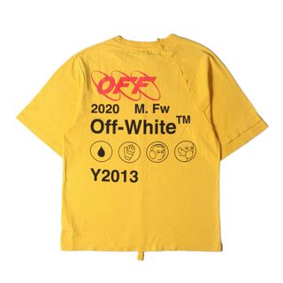 オフホワイト(OFF-WHITE)のOFF-WHITE オフホワイト Tシャツ サイズ:M 19AW アイコンプリント 切替し クルーネック 半袖Tシャツ Industrial Y013 T-Shirt イエロー トップス カットソー【メンズ】【中古】(Tシャツ/カットソー(半袖/袖なし))