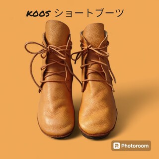 コース(KOOS)の【koos】コースレザーショートブーツ39 24,5 25(ブーツ)