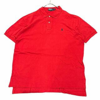 ポロラルフローレン(POLO RALPH LAUREN)のポロラルフローレン 半袖ポロシャツ 無地 レッド ポニー刺繍 夏物古着g52(ポロシャツ)