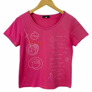 カステルバジャック(CASTELBAJAC)のCASTELBAJAC 半袖 Tシャツ トップス 英字 ピンク ブランド(Tシャツ(半袖/袖なし))