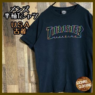 マルチカラー スラッシャー メンズ ブラック M USA古着 半袖 Tシャツ(Tシャツ/カットソー(半袖/袖なし))