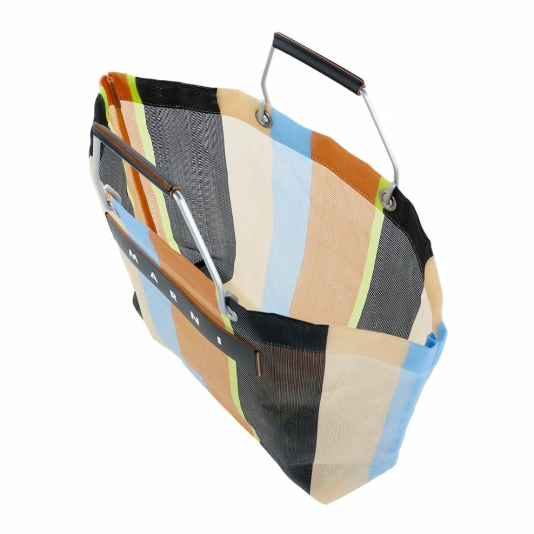 MARNI - マルニ ストライプバッグ マルチブラウン トート タグ MARNI - マルニ ストライプバッグ マルチブラウン トート タグ