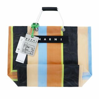 Marni - マルニ ストライプバッグ マルチブラウン トート タグ 新品未使用 MARNI