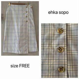 ehka sopo - 【新品未使用】ehka sopo チェックタイトスカート 春夏 水色