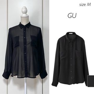 GU - GU シースルーブラウス（長袖） Mサイズ