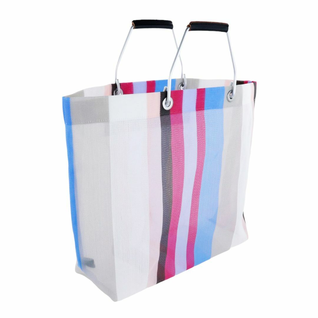 MARNI - マルニ ストライプバッグ リリーホワイト トート タグ MARNI - マルニ ストライプバッグ リリーホワイト トート タグ