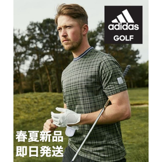 アディダス(adidas)のM新品定価9350円/アディダスゴルフ/チェック 半袖クルーネックシャツ(ウエア)