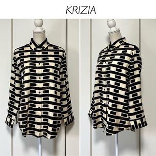 クリツィア(KRIZIA)の【美品】イタリア製★KRIZIA 柄シルクシャツ(シャツ/ブラウス(長袖/七分))