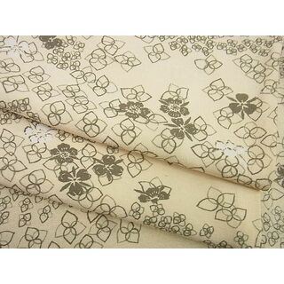 平和屋-こころ店■上質な小紋　単衣　型染め　花尽し　正絹　逸品　AAAF4285Ack(着物)