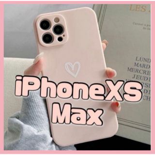 【iPhoneXSmax】iPhoneケース ピンク ハート 手書き シンプル(iPhoneケース)