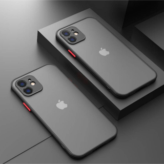 iPhone13pro ケース くすみ カメラ保護 ワイヤレス充電 ブラック(iPhoneケース)