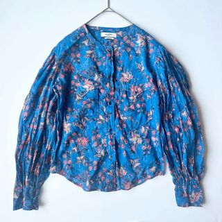 イザベルマラン(Isabel Marant)のイザベルマランエトワール　長袖ブラウス　ブルー×ピンク　花柄　34(シャツ/ブラウス(長袖/七分))