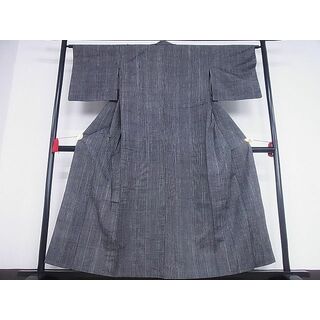 平和屋-こころ店■上質な紬　単衣　縞　正絹　逸品　AAAE3231Bcy(着物)