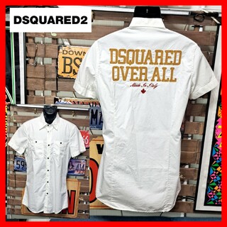 DSQUARED2 - ディースクエアード　ロゴ刺繍　半袖ロング　ロングシャツ　48 L