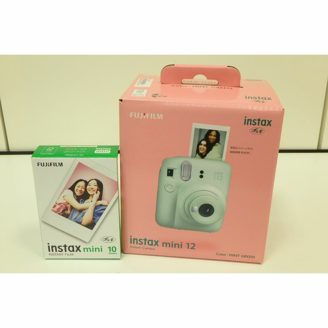 富士フイルム - 新品 instax mini 12 本体 MINT GREEN  フィルム付