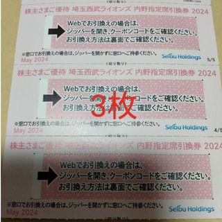 西武ホールディングス内野指定引換券3枚(野球)