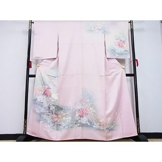 平和屋-こころ店■訪問着　刺繍　草花文　暈し染め　正絹　逸品　AAAD2327Agk(着物)