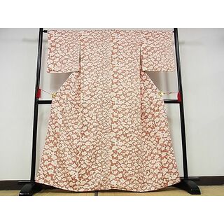 平和屋-こころ店■上質な小紋　草花文　正絹　逸品　AAAE1633Bzg(着物)