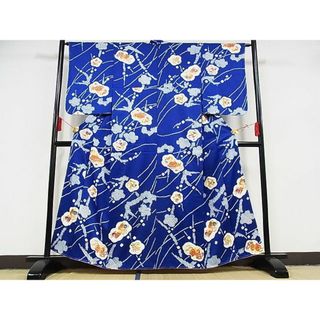 平和屋-こころ店■上質な小紋　絞り　花楽器文　金彩　正絹　逸品　未使用　AAAE3657Bzg(着物)