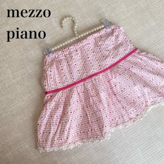 メゾピアノ(mezzo piano)の【レア】メゾピアノ　平成レトロ　花柄スカート　シアサッカー　レース　ストライプ(スカート)