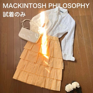 マッキントッシュフィロソフィー(MACKINTOSH PHILOSOPHY)の美品 MACKINTOSH PHILOSOPHY チェックのティアードスカート (ロングスカート)