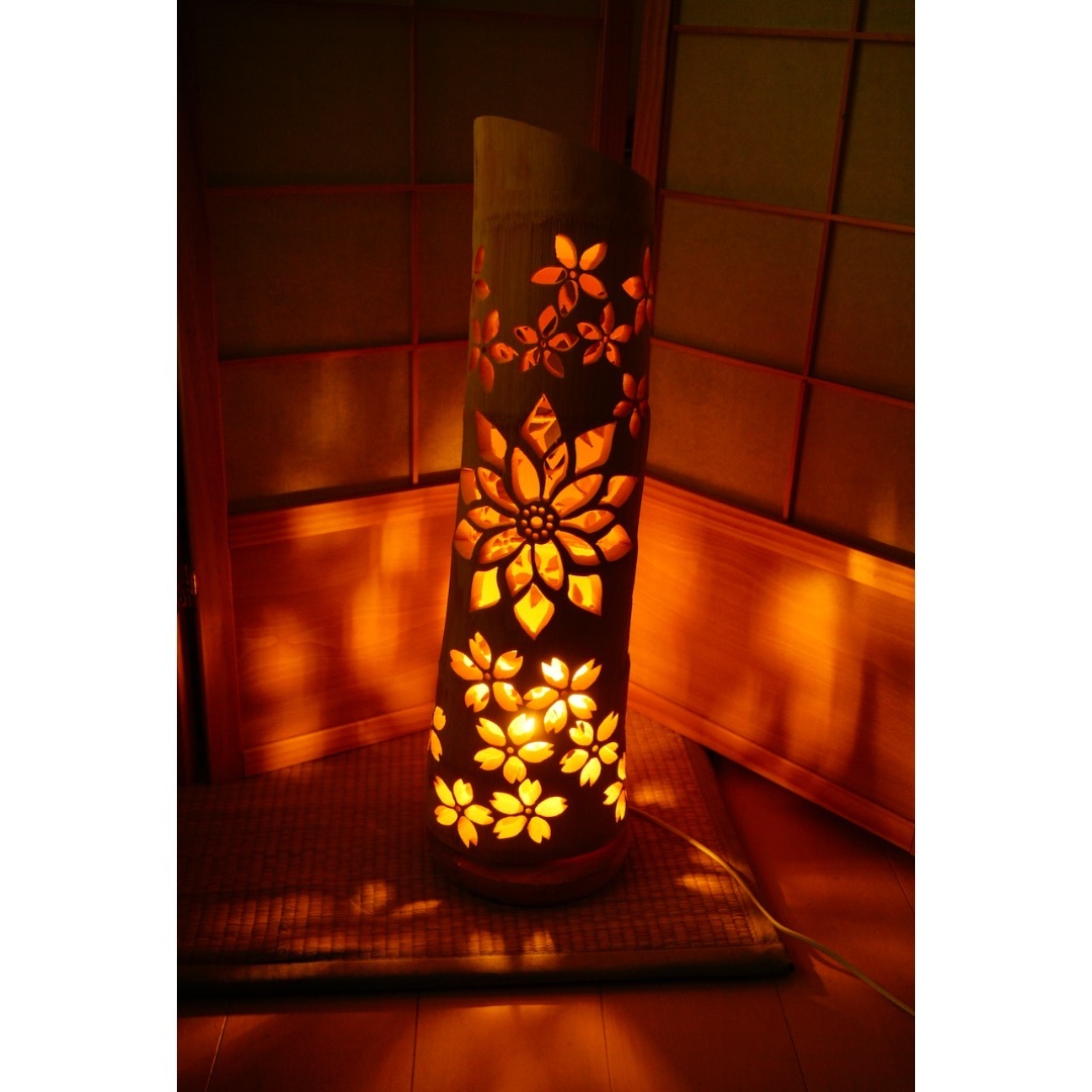 ◇全面彫・極太竹◇竹灯り・竹あかり・竹灯籠 ~~ 癒しの灯り ◇全面彫・極太竹◇竹灯り・竹あかり・竹灯籠 ~~ 癒しの灯り