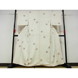 平和屋-こころ店■上質な小紋　花亀甲文　正絹　逸品　AAAE1662Bzg(着物)