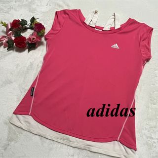 アディダス　adidas ♡ノースリーブシャツ　ピンク系　M相当　即発送　大特価(その他)