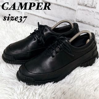 カンペール(CAMPER)の【美品】CAMPER カンペール　レザースニーカー　ブラック　37(ローファー/革靴)