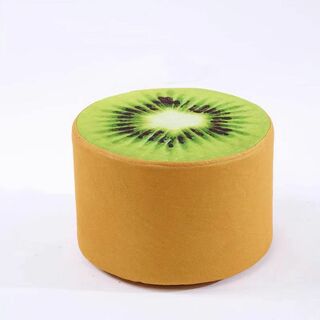 【色: kiwifruit】スツール子供用丸型かわいいフルーツ柄子犬柄フットスツ(その他)