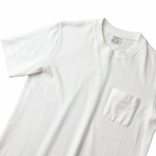 ループウィラー(LOOPWHEELER)の美品 LOOPWHEELER ポケット 半袖 Tシャツ メンズ S 白 日本製(Tシャツ/カットソー(半袖/袖なし))