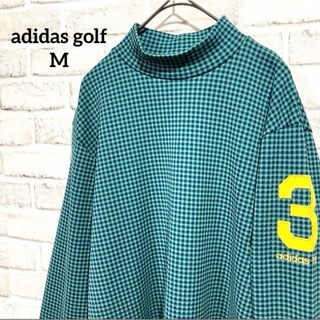 adidas - 【美品】 アディダスゴルフ 長袖 ゴルフシャツ モックネック M グリーン