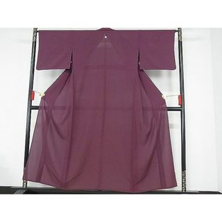 平和屋-こころ店■夏物　色無地　絽　葡萄染色　正絹　逸品　AAAE9282Acs(着物)