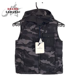 モンクレール(MONCLER)の新品未使用 MONCLER モンクレール カモフラ柄 DRUM GILET サイズ130 ブラック グレー ナイロン 5909169175 ダウンベスト フード取り外し キッズ 405909 【中古】(ジャケット/上着)