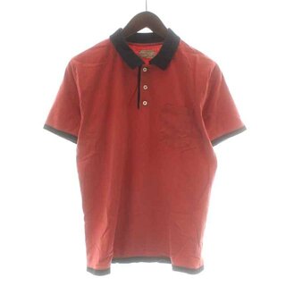 ZANONE - ザノーネ SLOWEAR ポロシャツ 半袖 ハーフボタン バイカラー M 赤 紺